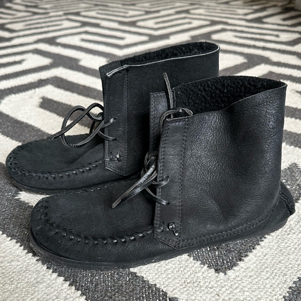 Etoile Isabel Marant black shearling moccasin boots